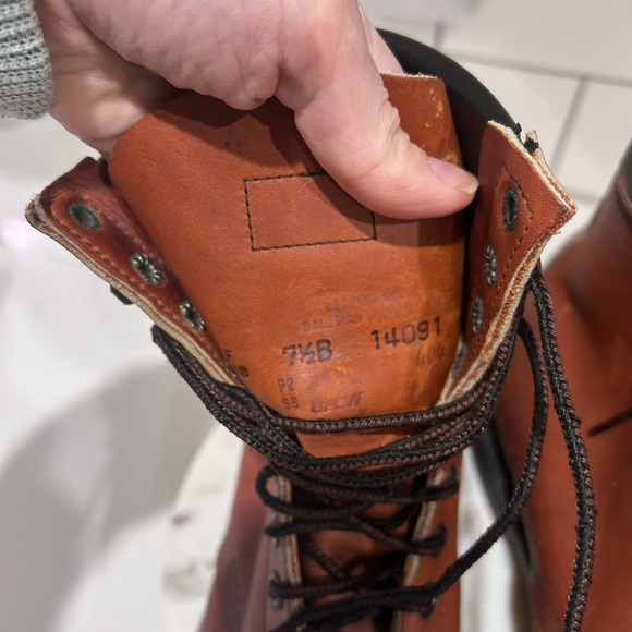 Vintage Red Wings Steel Toe Work Boot High Ankle Size 7.5 B Men’s Leather - Picture 7 of 9